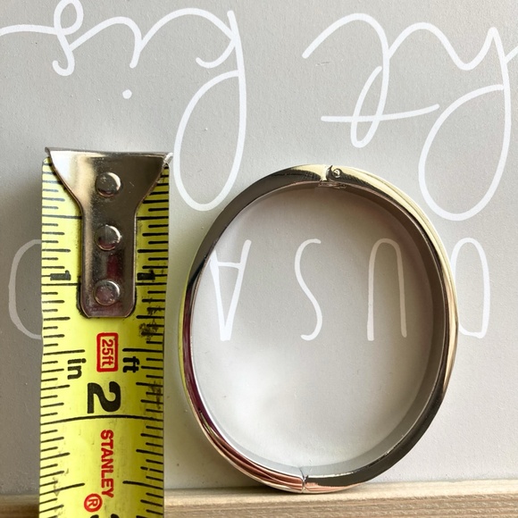 Silver Cubic Zirconia Cuff Bracelet Bangle - Picture 5 of 6